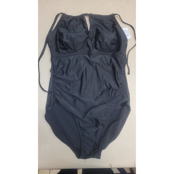 Women's Post Mastectomy Full Coverage One Piece Swimsuit Kona Sol Black Large - Picture 8 of 8